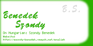 benedek szondy business card